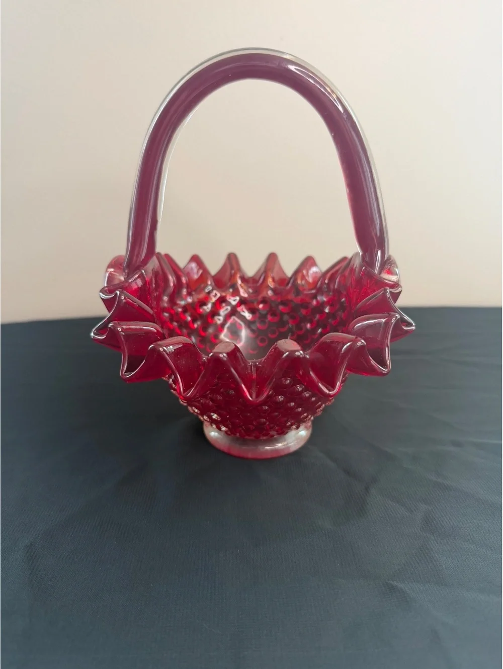 Hobnail Glass Basket